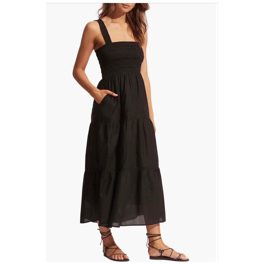 Seafolly Beach House Smocked
Cotton Cover-Up Dress size small (New)